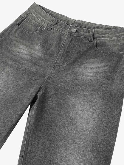 Washed Batik Straight Jeans 