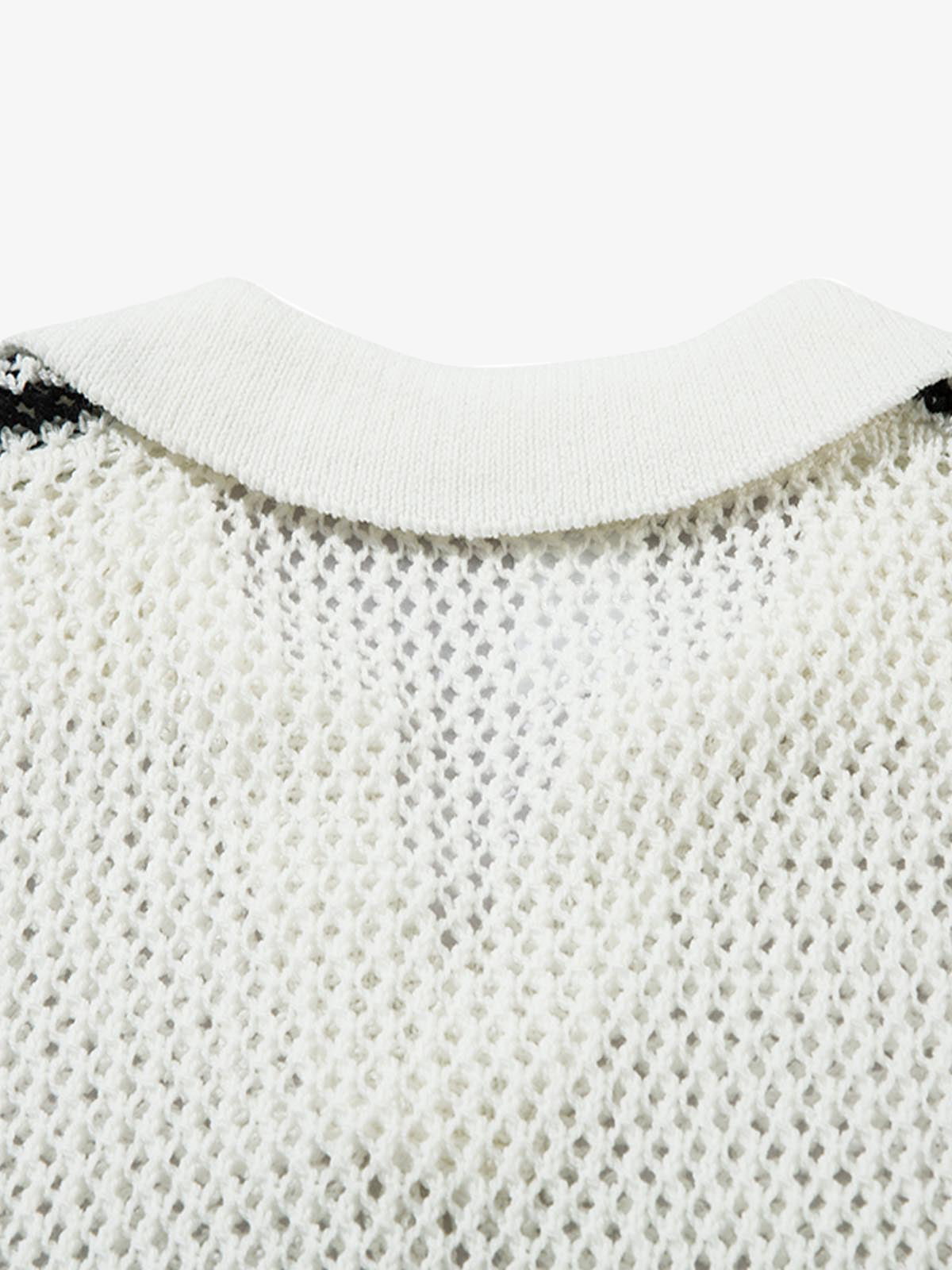 Knitted Short Sleeve Polo Sweater 