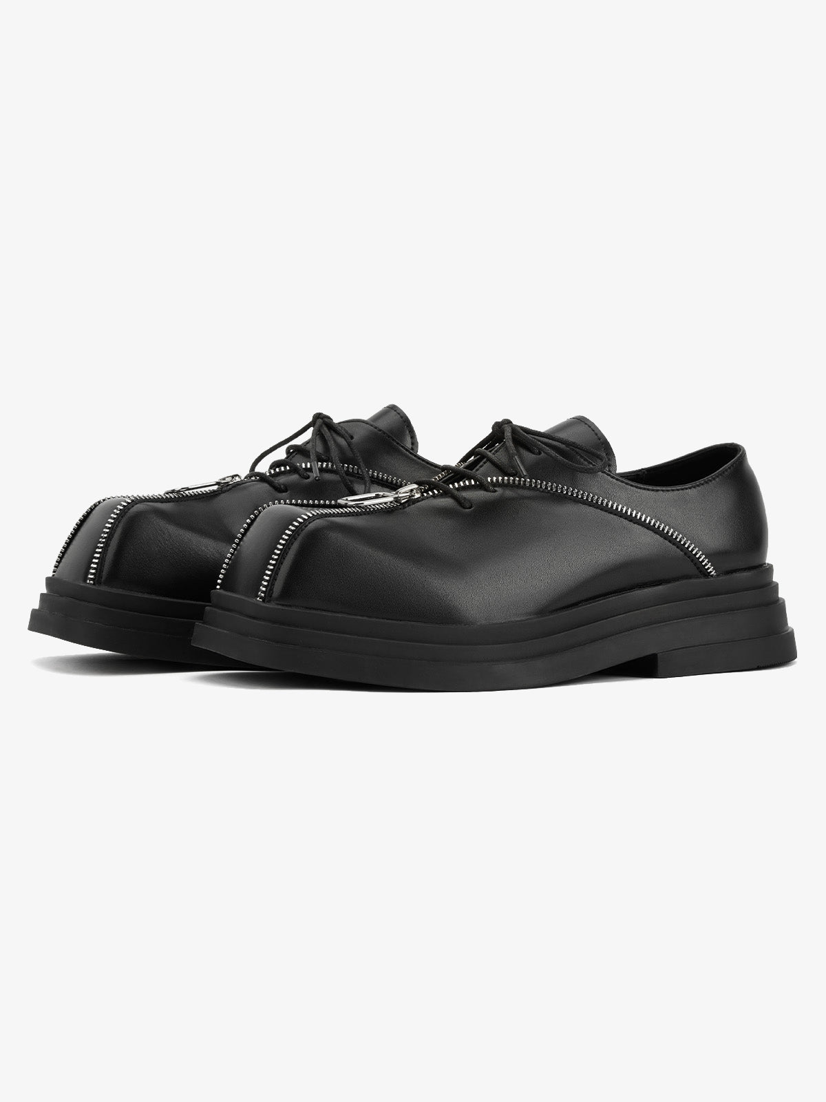 Thesupermade Punk Personality Zipper Design Leather Shoes - 2173 
