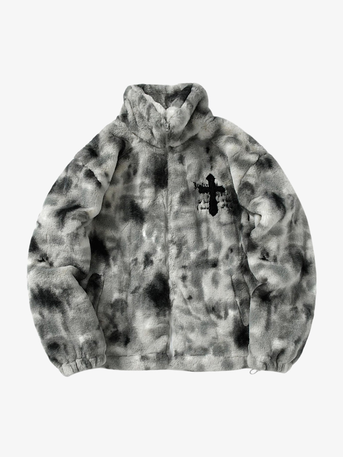 Heavy-Duty Faux Lambswool Tie-Dye Urban Jacket - 1558 