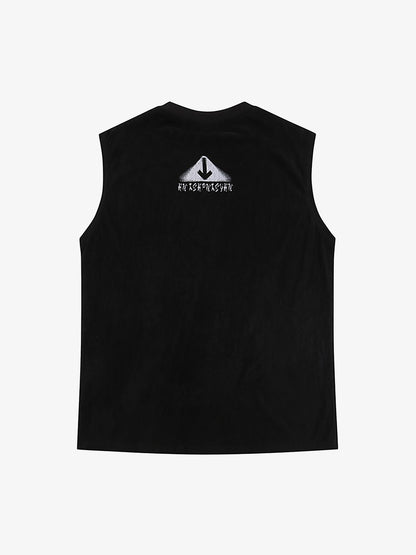 Thesupermade Retro Hip Hop Abstract Letter Print Vests 