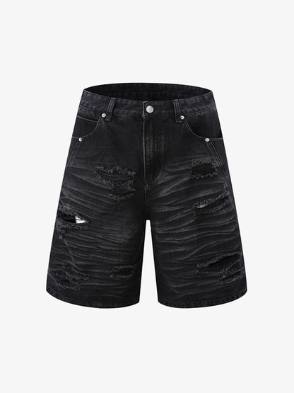 Distressed Washed Distressed Denim Set 