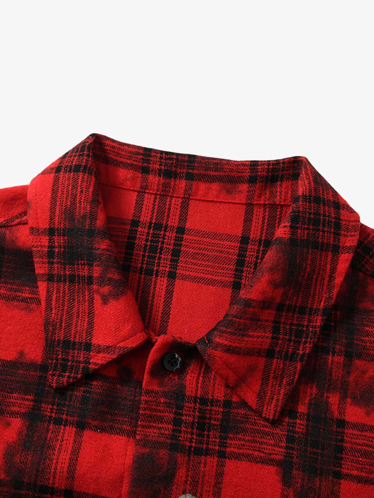 Street Creative Pin Print Plaid Shirt 
