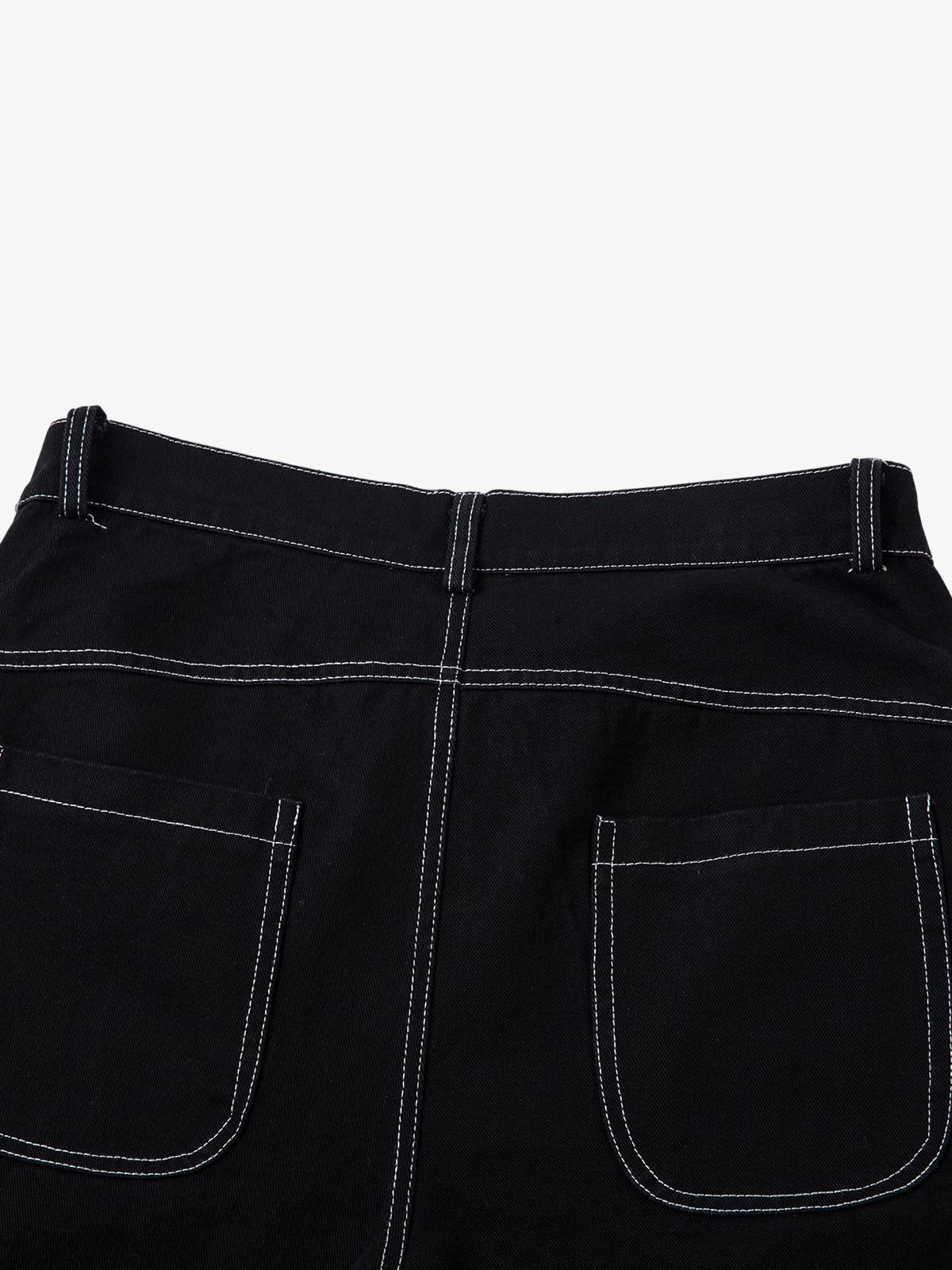 Deconstructed Contrast Embroidered Baggy Jeans - 2330 