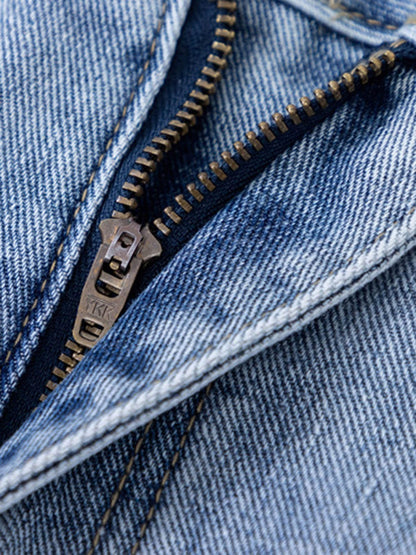Niche Design Letter Embroidered Tie-dye Gradient Jeans 