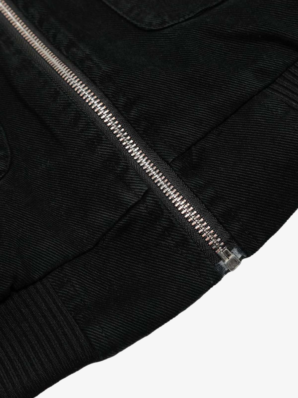 Washed Distressed Patchwork Work Hooded Jacket 