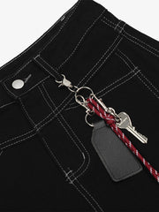 Denim Welt-Embellished Cargo Jorts - 2408 