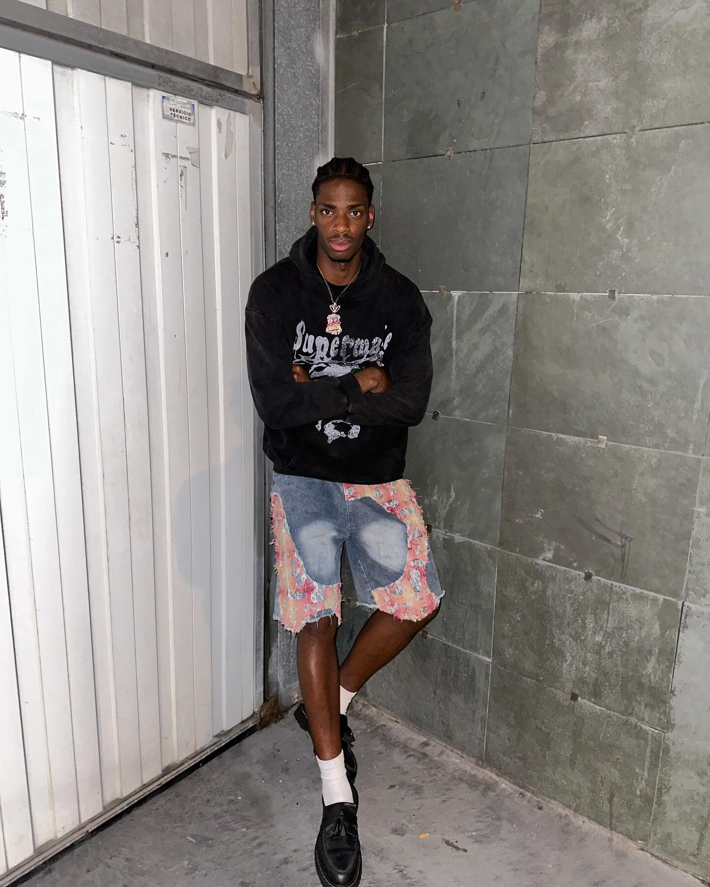 Thesupermade Craftsmanship Ripped Floral Denim Shorts - 2135 