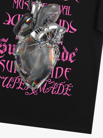 Cyberpunk Heart Graphic T-Shirt 