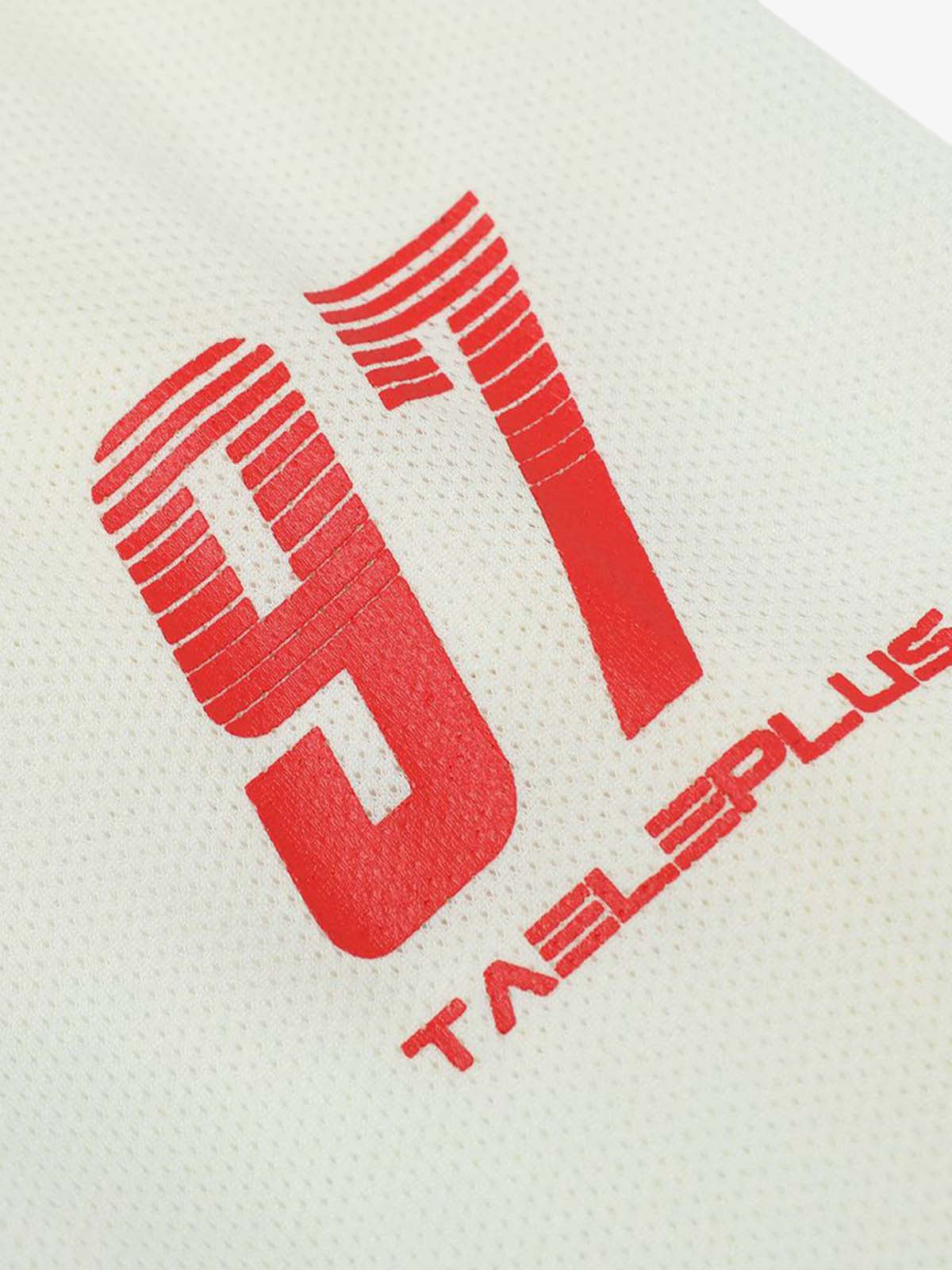 Retro Jersey Mesh Print Long Sleeve T-shirt 