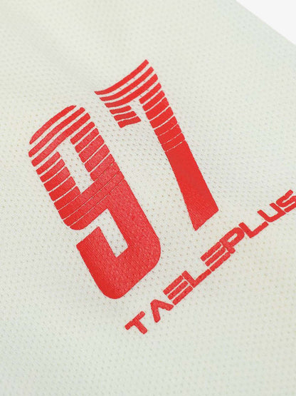 Retro Jersey Mesh Print Long Sleeve T-shirt 