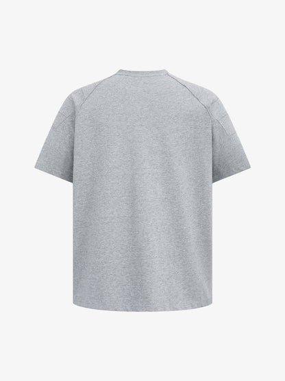 Retro Motorcycle Pleated Patch T-shirt 