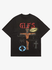 Thesupermade Funny Jesus Graffiti Street Rap T-shirt 