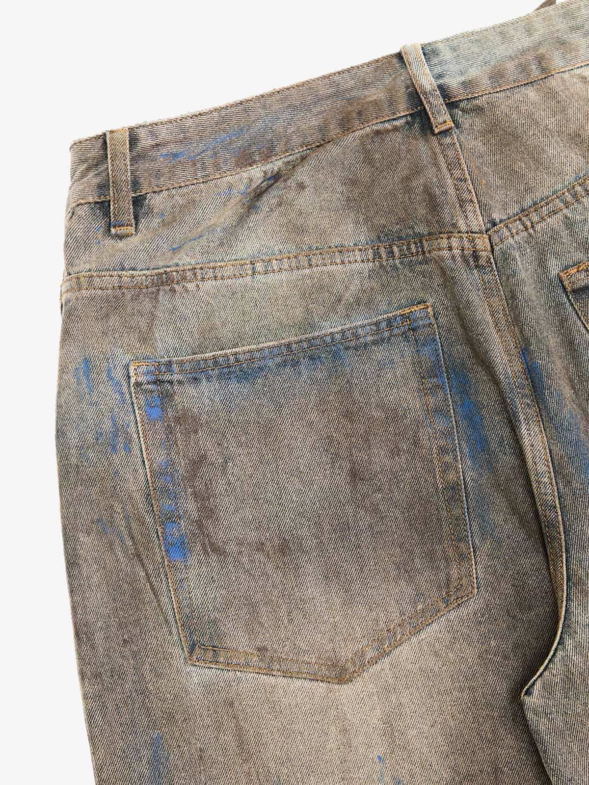 Dirty-Dyed Wasteland Style Baggy Jeans - 2477 