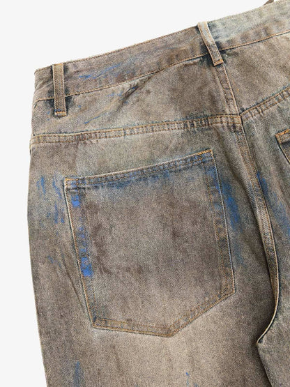 Dirty-Dyed Wasteland Style Baggy Jeans - 2477 