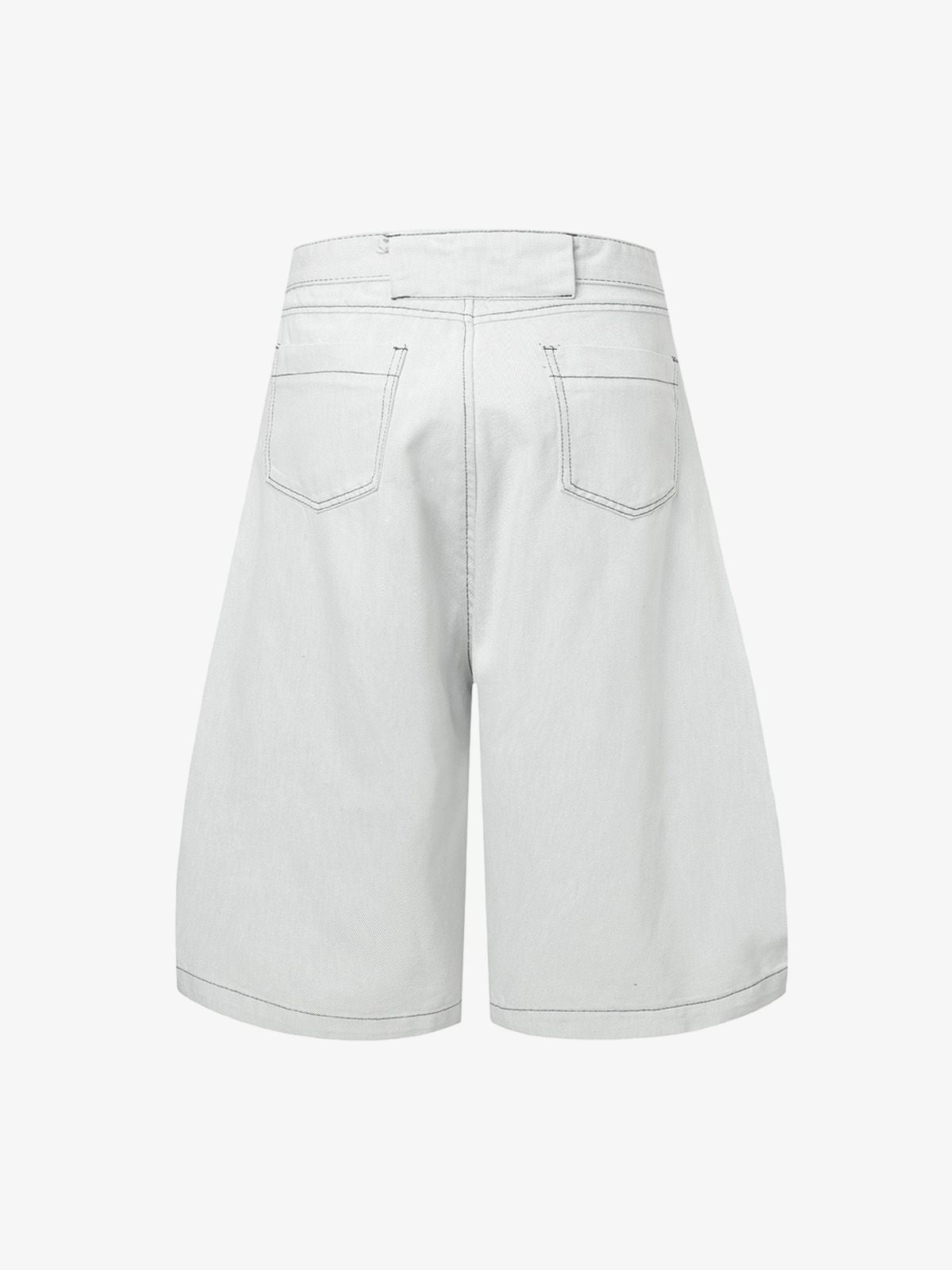 Deconstructed Split Contrast Stitching Scimitar Jorts 