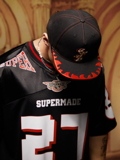 Original Flame Print Football Jersey T-Shirt 
