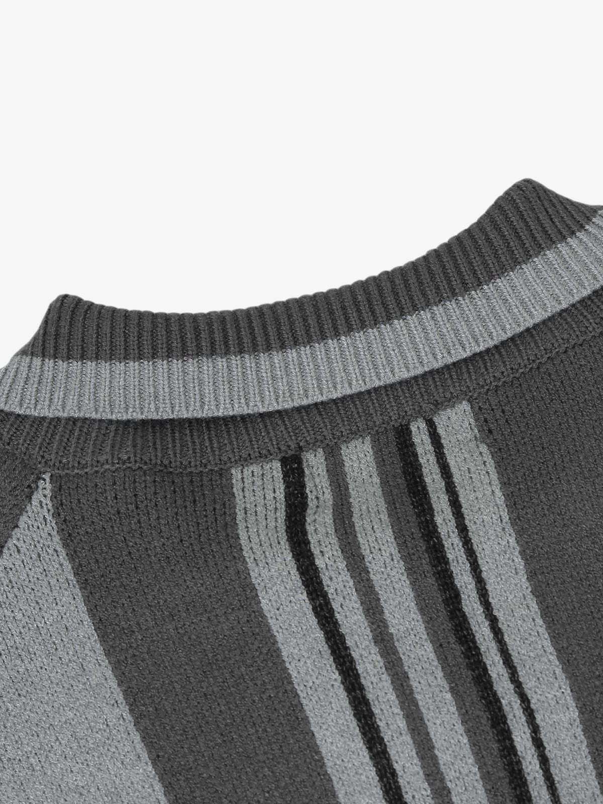 Thesupermade Striped Embroidered Knit Polo Sweater 