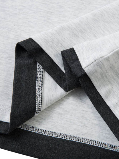Contrast Color Stitching Faux Two-Piece T-shirt 