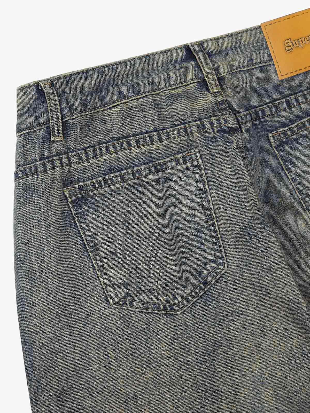 Thesupermade American Retro Contrast Washed Jeans 