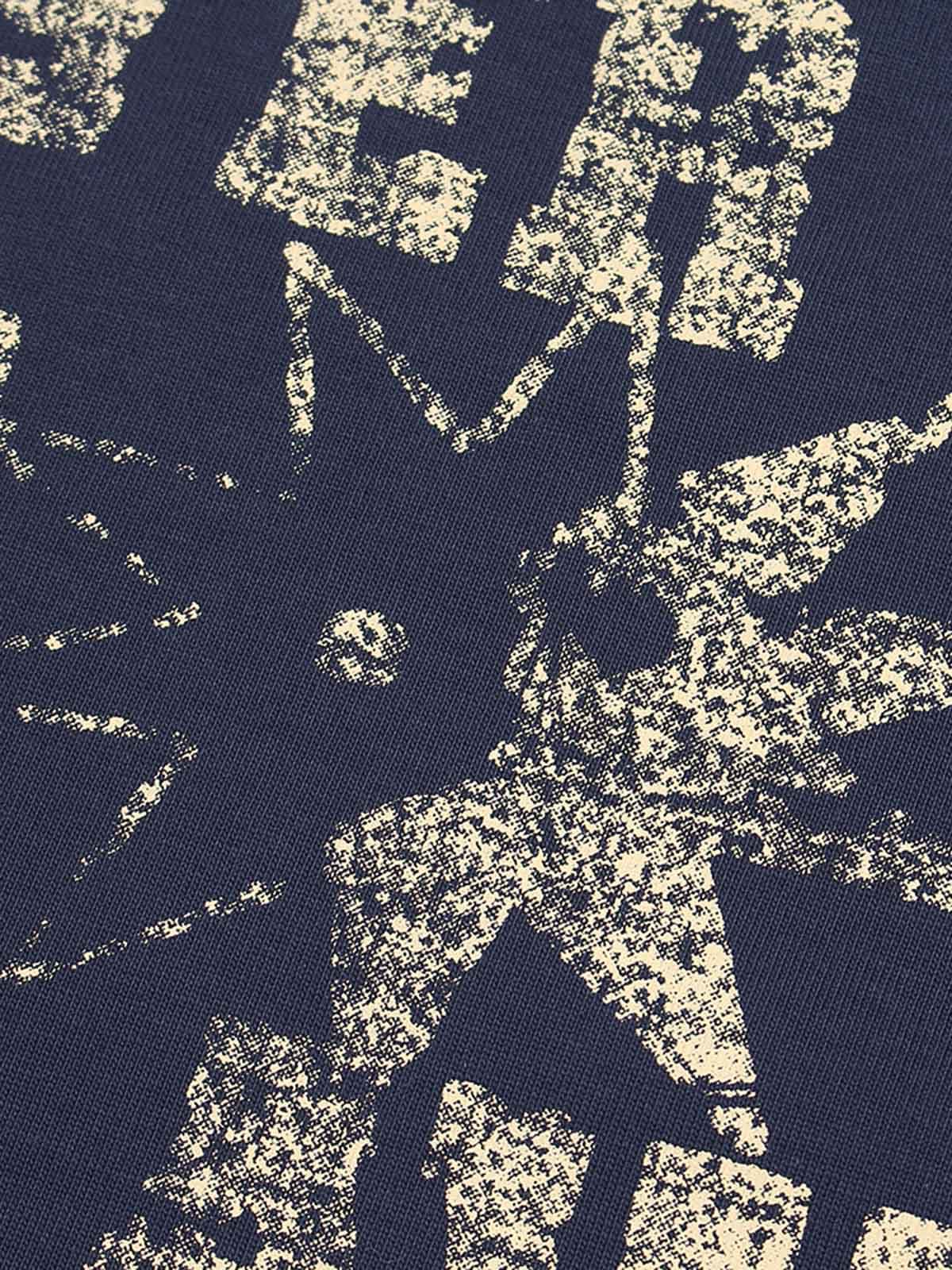 Distressed Fun Print Crew Neck T-shirt 