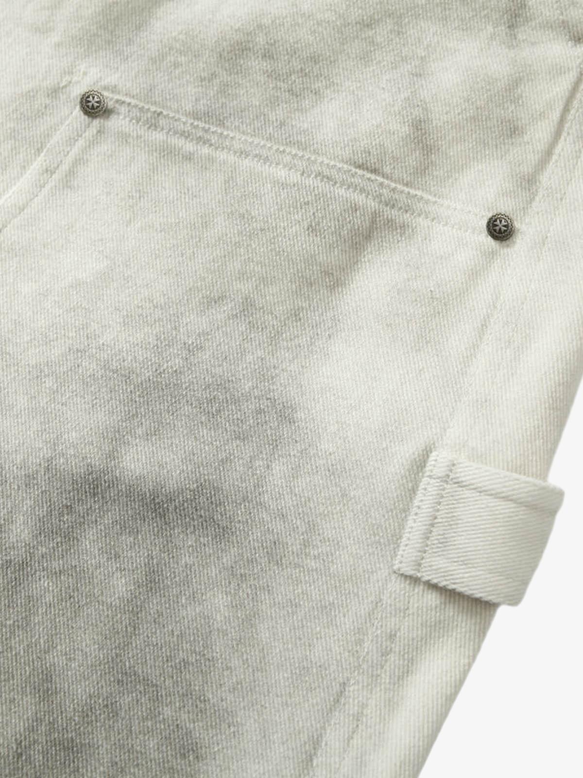 Washed Tie-Dyed  White Work Pants 