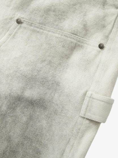 Washed Tie-Dyed  White Work Pants 