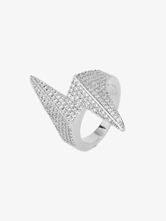 Thesupermade Lightning-shaped Zirconia Ring 
