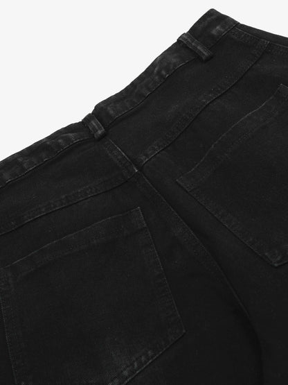 Striped Stitching Barrel Jeans - 2423 
