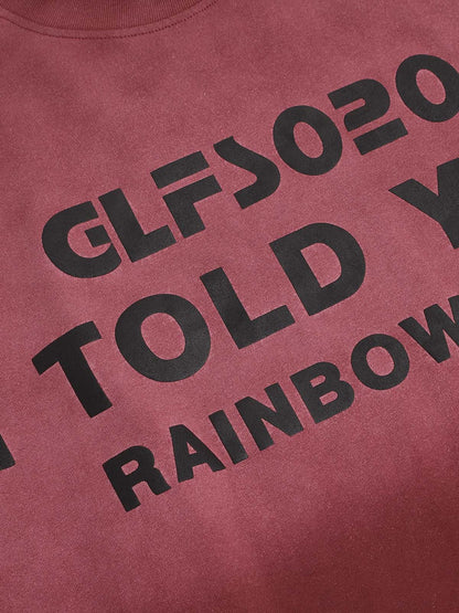 Distressed Gradient Lettering Print T-shirt 