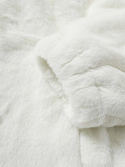 Thesupermade Hip-hop Letter Stand Collar Fur Jacket - 1908 