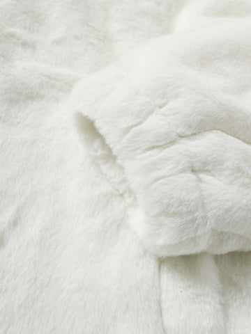 Thesupermade Hip-hop Letter Stand Collar Fur Jacket - 1908 