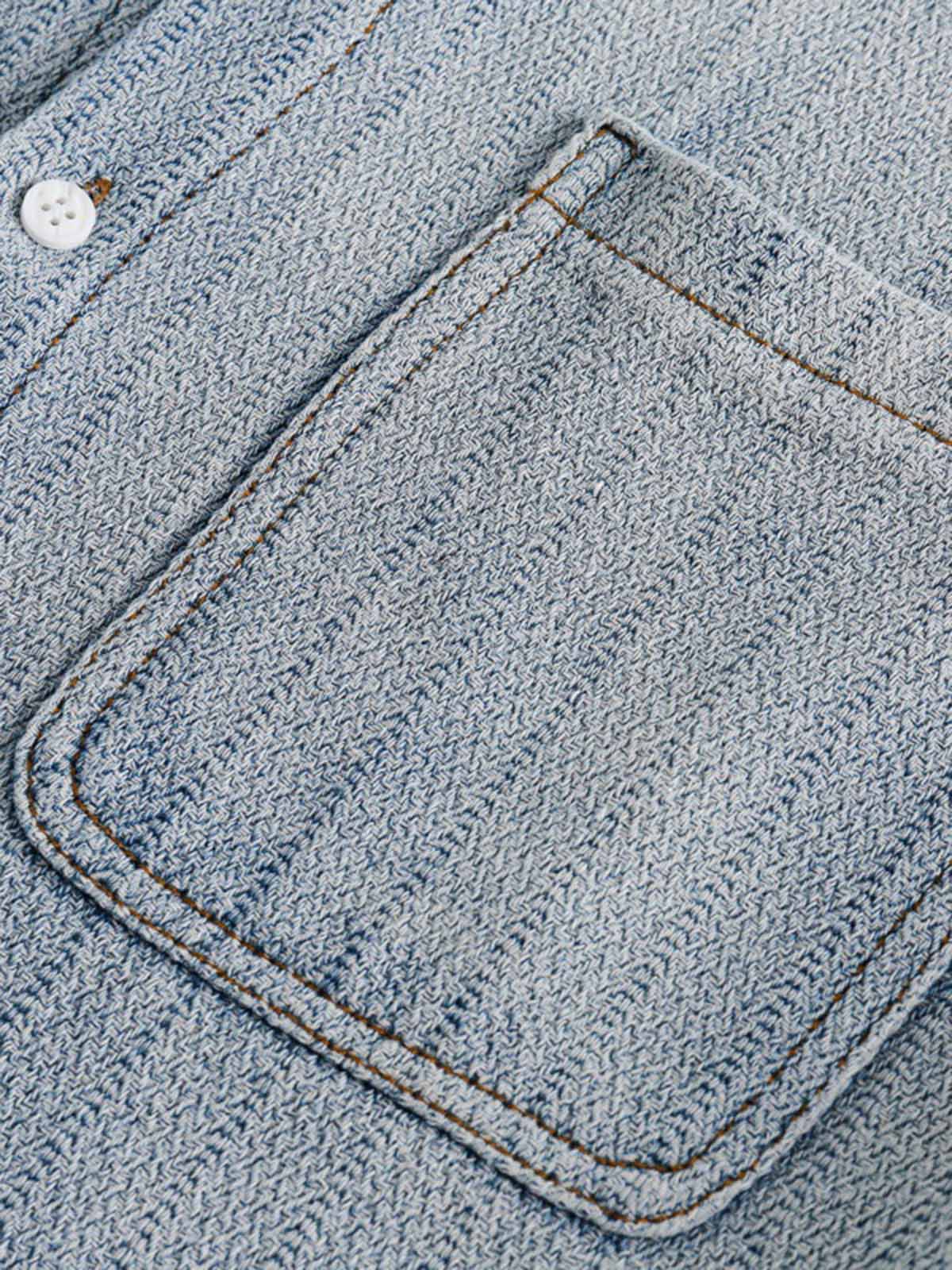 Thesupermade Gradient Denim Short-Sleeve Shirt 