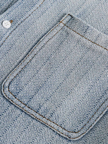 Thesupermade Gradient Denim Short-Sleeve Shirt 