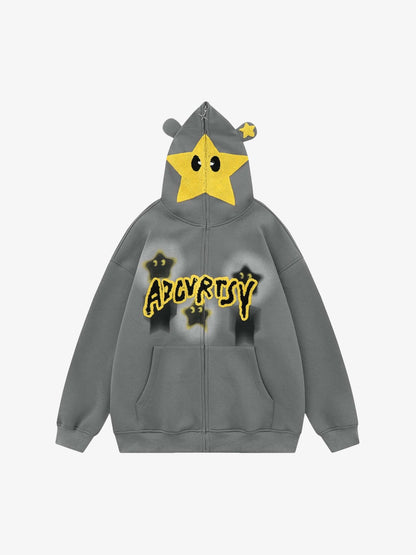 Thesupermade Star Embroidered Hooded Sweatshirt - 1843 