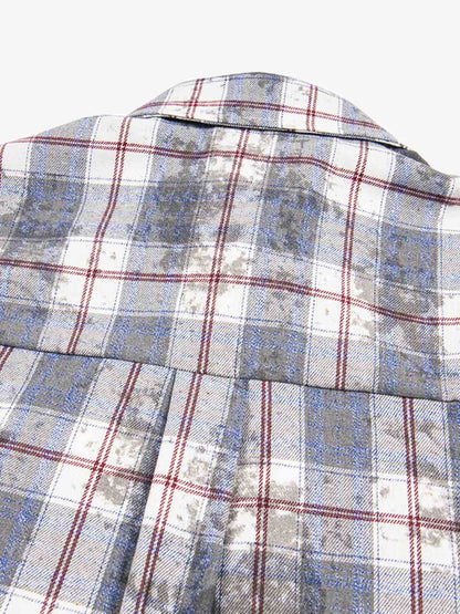 Retro Cleanfit Patch Embroidered Plaid Shirt 