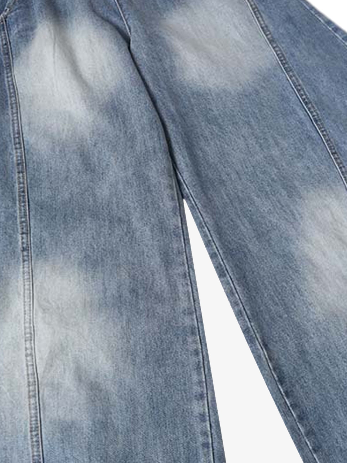 Distressed Washed Deconstructed Barrel Jeans 