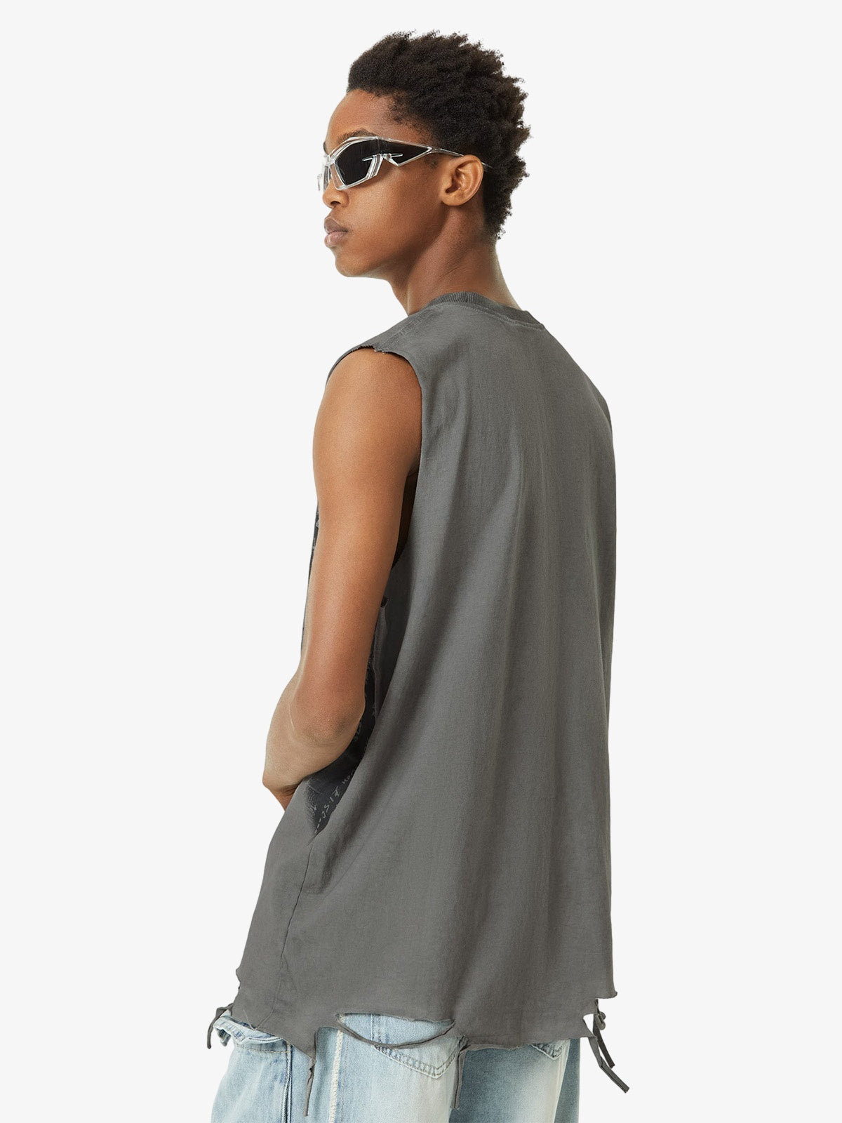Thesupermade Vintage Necklace Star Print Hip-hop Tank Top - 2070 