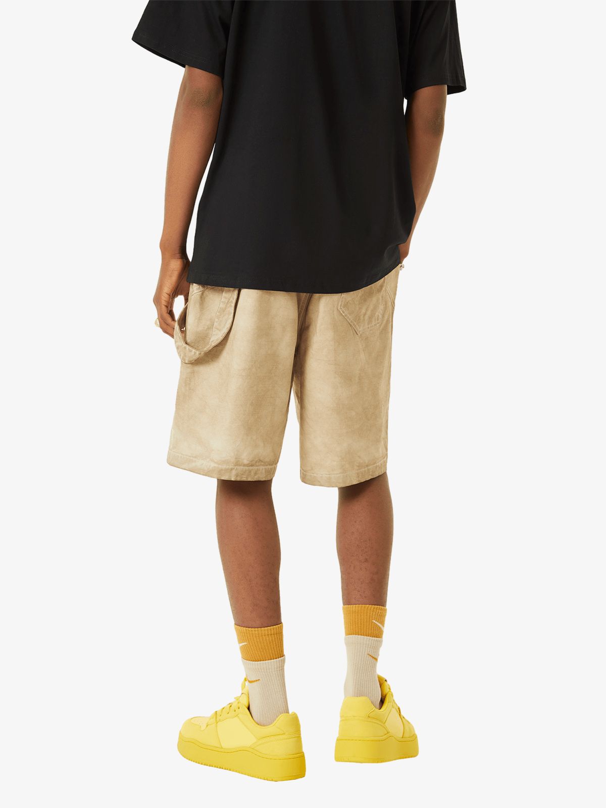Thesupermade Retro Washed Distressed Hip-Hop Shorts 