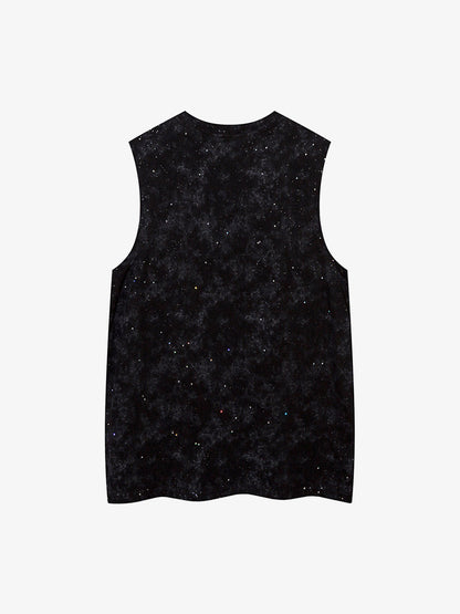Retro Rhinestone Cross Chain Vest 