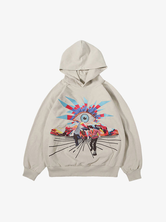 Thesupermade Evil Eye Embroidered Hoodie 