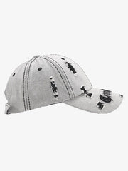 Distressed Letter Embroidery Baseball Cap 