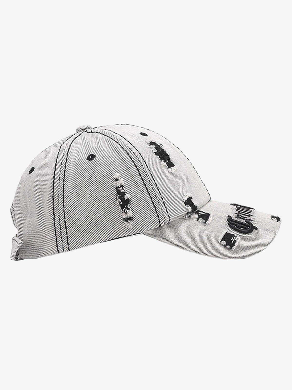 Distressed Letter Embroidery Baseball Cap 