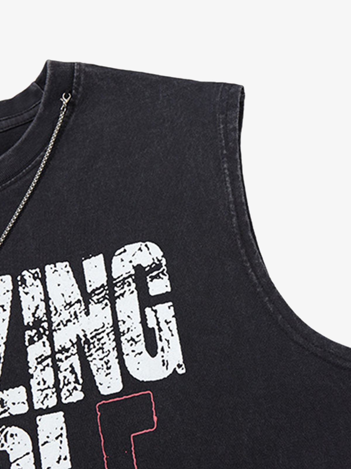 Graphic Lettering Chain Vest 