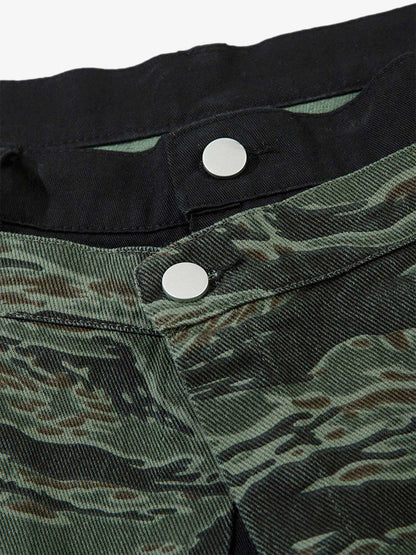 Thesupermade High Street Patchwork Camouflage Contrast Denim Jorts 
