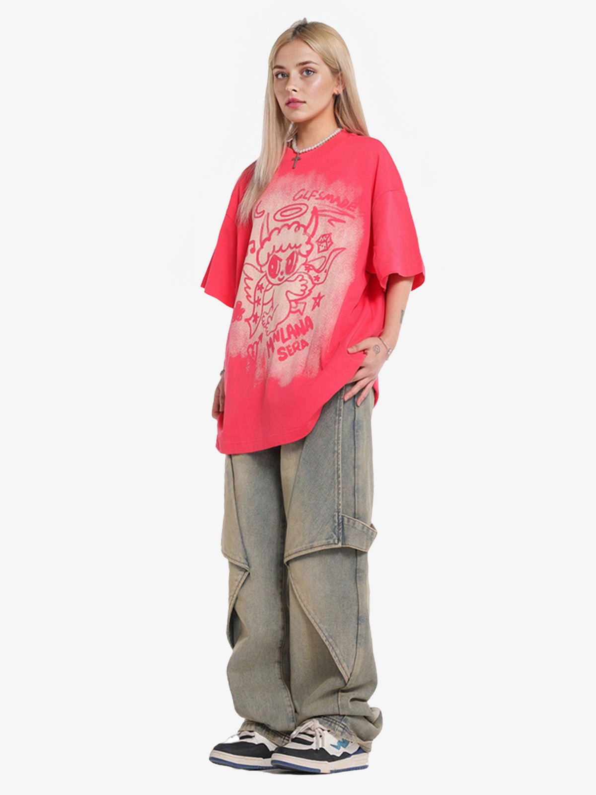 Oversized Angel Graphic T-Shirt 