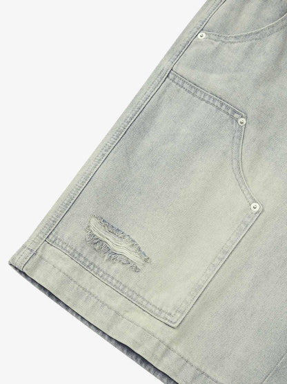 Thesupermade Retro Washed Hip-Hop Shorts 