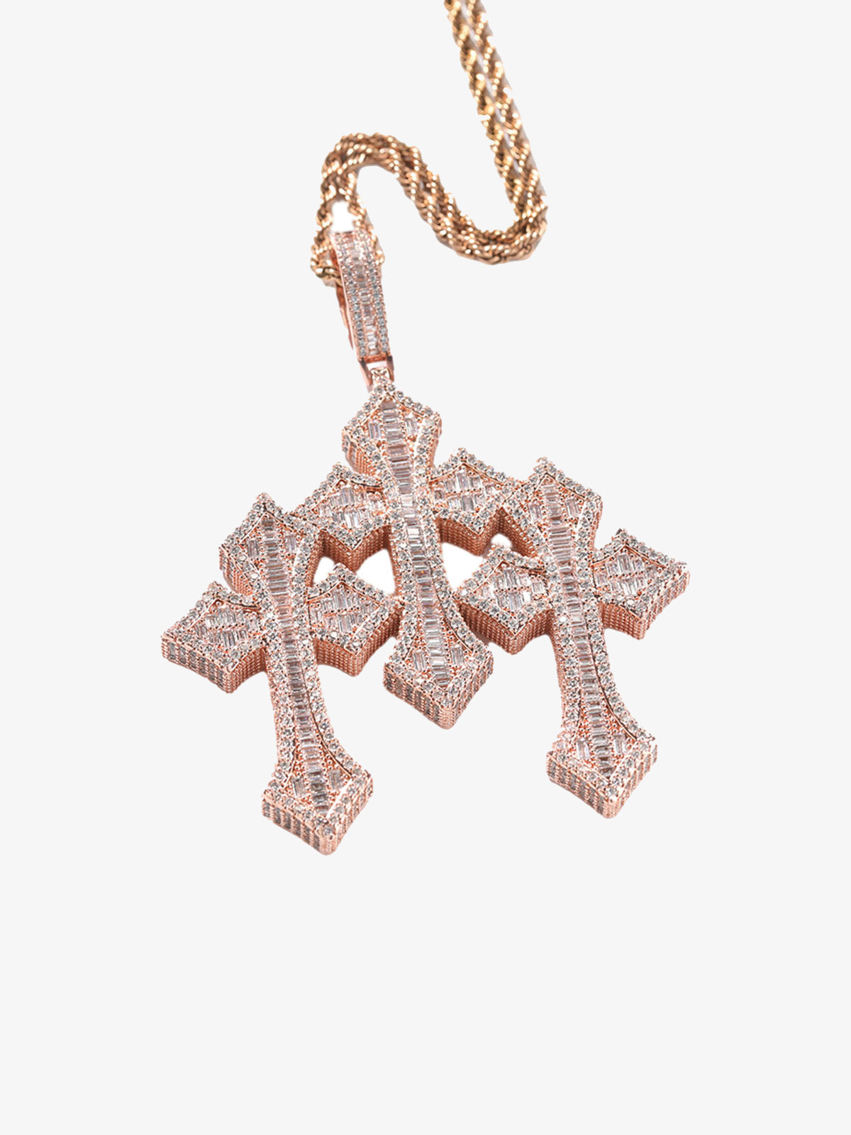 Cross Zircon Pendant Copper Necklace 