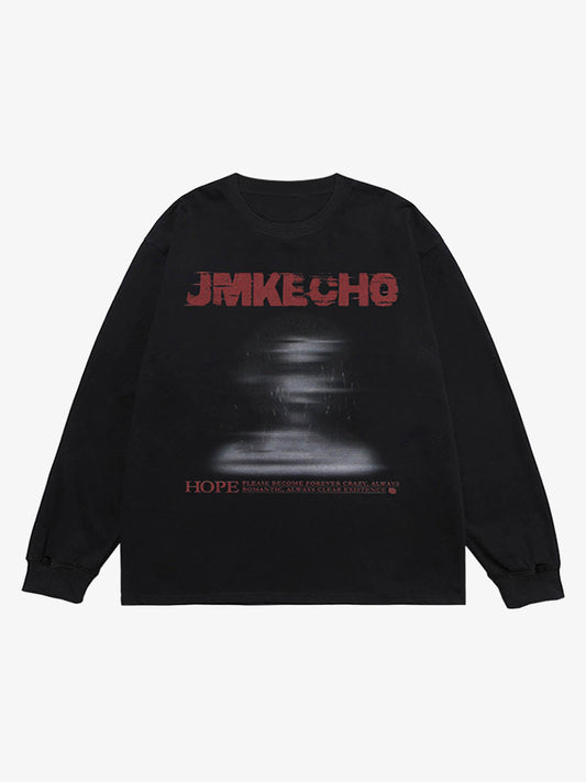 Thesupermade Blurred Silhouette Print Long Sleeve T-shirt 