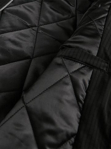 Retro Fur Hooded Fleece Bomber Jacket - 2478 